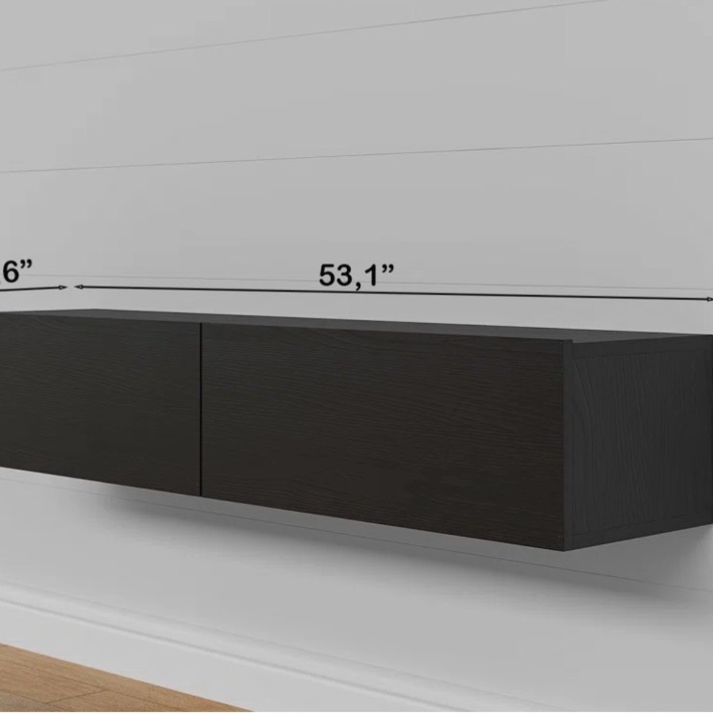 Modern Black Wall-Mounted Shelf